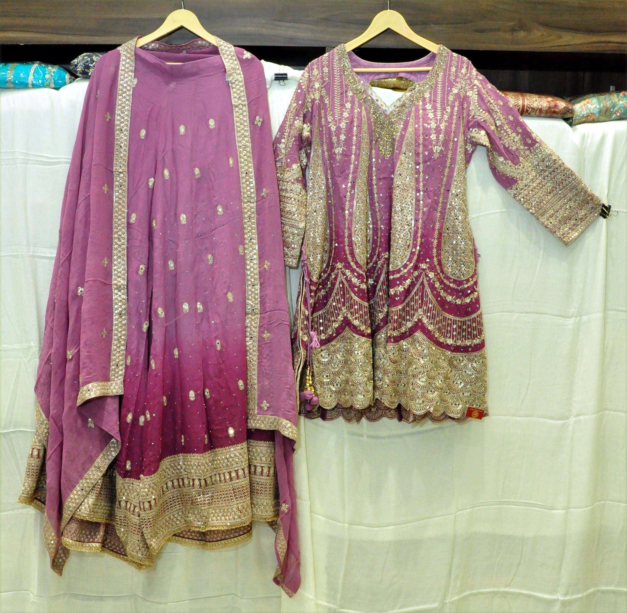 Shiffon Gorget Readymade Suit