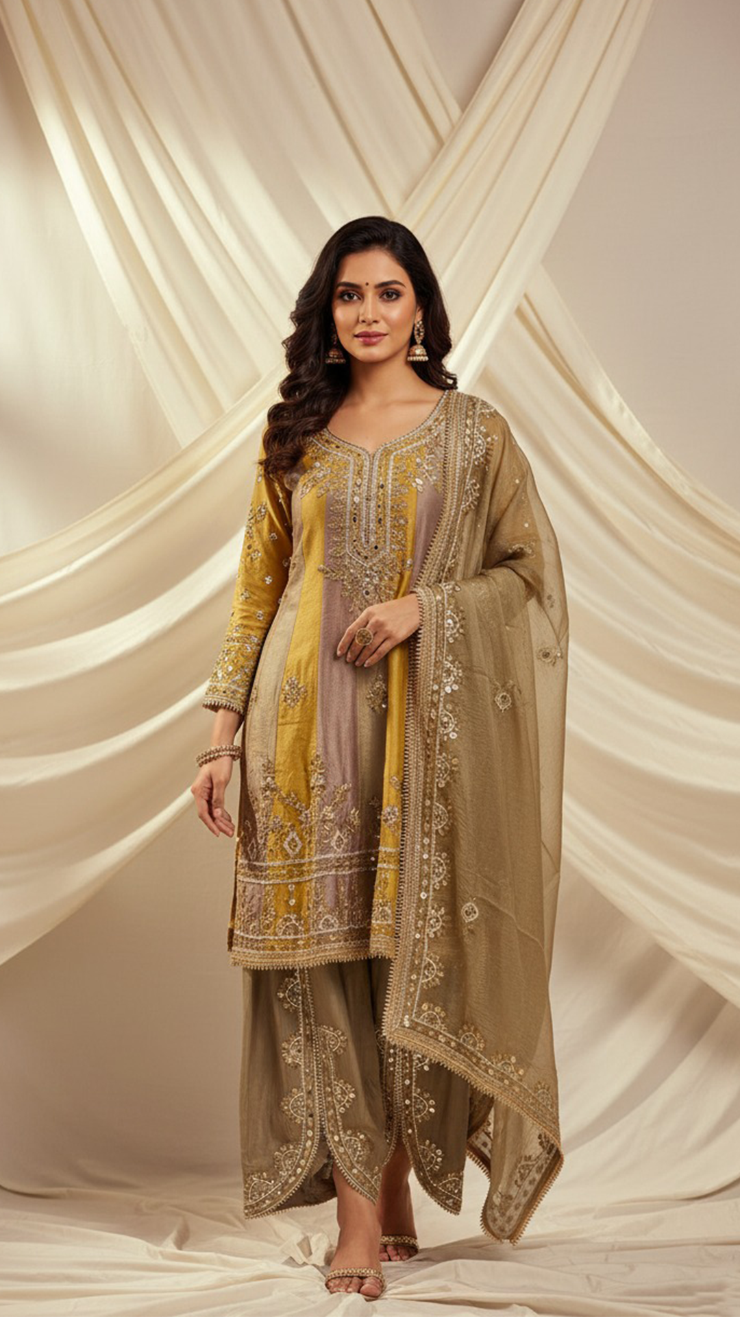 Digital Silk Readymade Suit