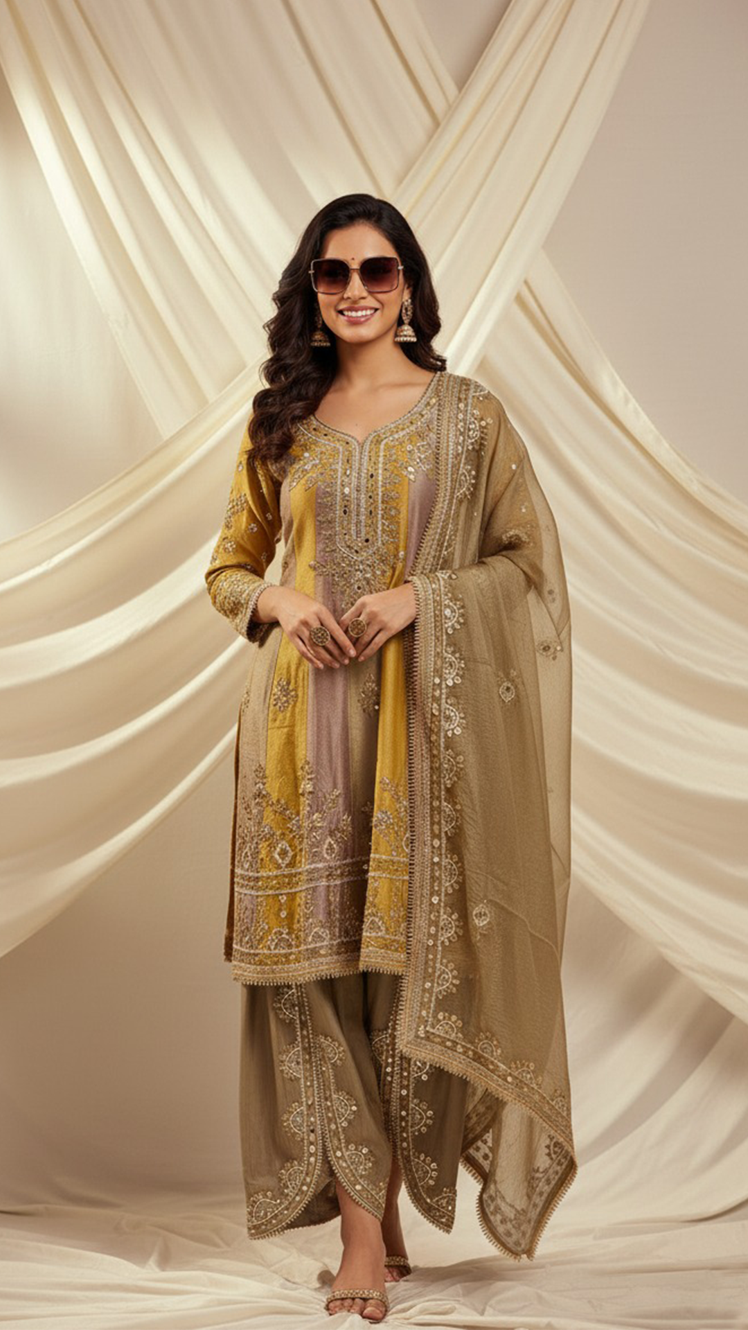 Digital Silk Readymade Suit