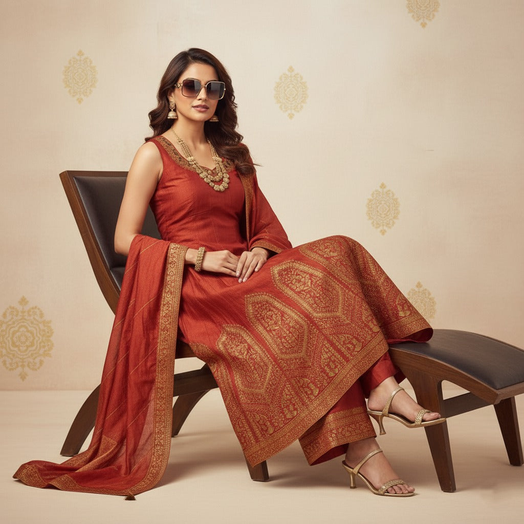 Banarasi Silk Readymade Suit